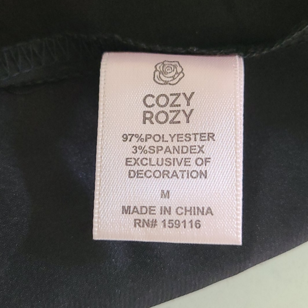 Cozy Rozy Black Lace Night Piece medium NWOT - Picture 10 of 11